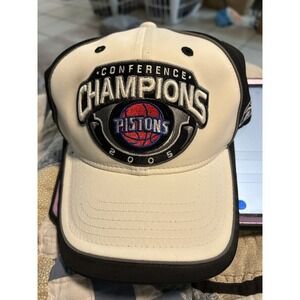 Vintage Detroit Pistons 2005 Conference Champions Reebok Strapback Cap Hat‎ NOS